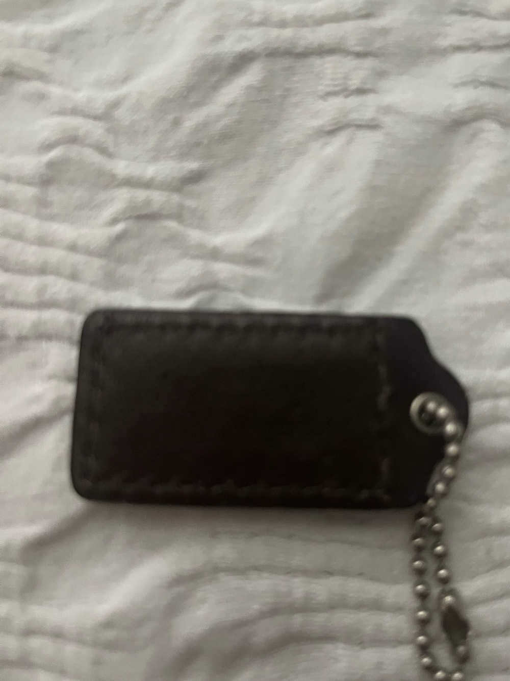 Coach Leather Keychain Tag in Dark Brown